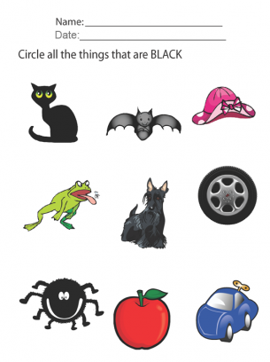 Color Black Lesson Printable Worksheets
