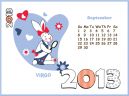 Virgo Rabbit Printable Calendars