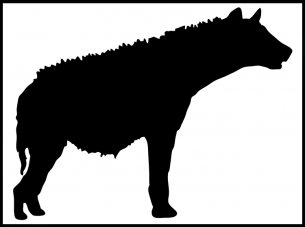 Free Wild Dog Hyena Cutout Outline Stencil Template Designs