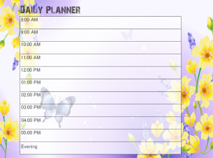 Daily Planning Calendar Template