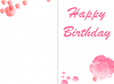 Printable Friend Birthday Cards - Pink and flowers birthday card template