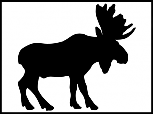 Free Moose Worksheets - Moose stencil with giant antlers