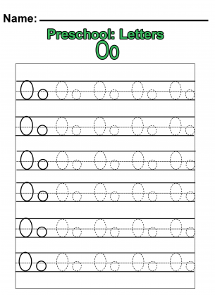 preschool o practice worksheet