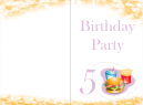 Ivitation to a 5th Birthday - Printable Cards for Birthdays