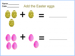 Easter Addition Printable Worksheets