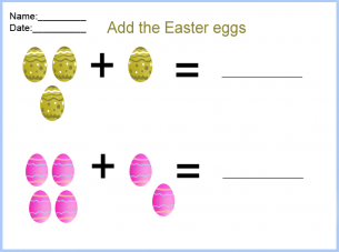 Easter Egg Addition Printable Worksheets 