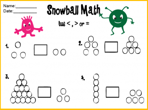 Snow Ball Math Lesson Worksheets