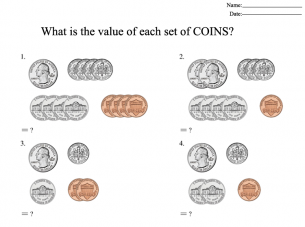 Free Money Worksheets - What is the value of each set of coins?