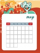 Free Blank Ledger Calendar Sheets for the month of may