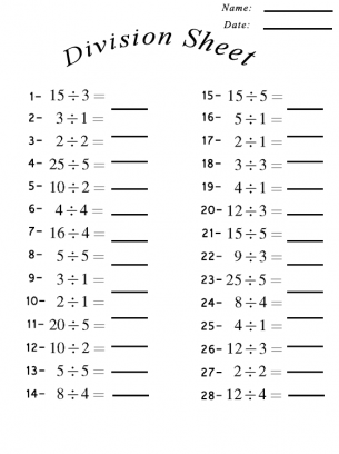 free division pages for math free printable online