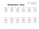 Multiplication Math Problems Worksheets