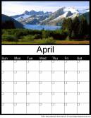 April 2014 monthly calendar