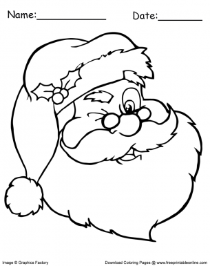 Winking Santa Coloring Page
