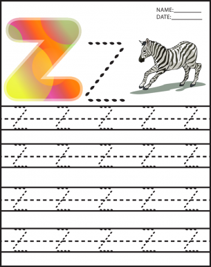 Alphabet Uppercase Letter Z Worksheets
