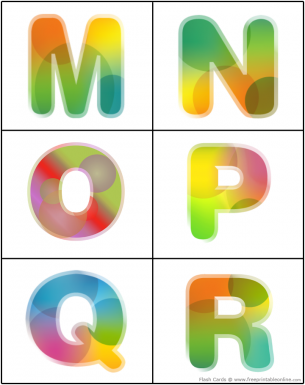 Alphabet Uppercase Flash Cards Letters M-R