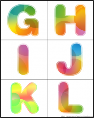 Alphabet Uppercase Flash Cards Letters G-H