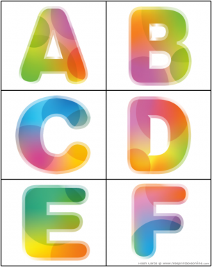 Alphabet Uppercase Flash Cards Letters A-F