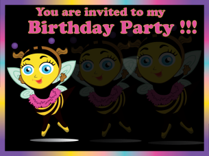 Bumble Bee Birthday Invitation 