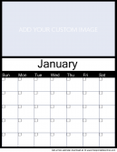 Customizable January Blank Calendar - All ready to add your own image