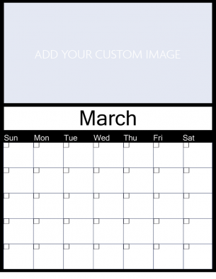 Customizable March Monthly Calendar - Free Printable Online