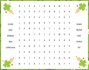 St Patrick's Day Word Search Puzzle