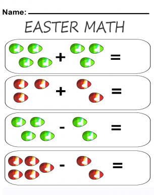 Easter Addition & Subtraction Math Worksheets