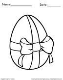 Easter Egg With Bow Coloring Page