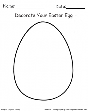 Easter Egg Template Coloring Page