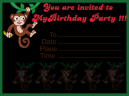 Monkey Themed Birthday Invitation