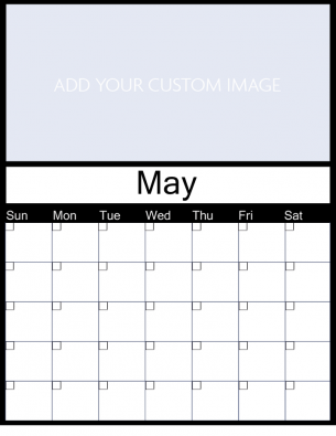 Customize May Blank Monthly Calendar