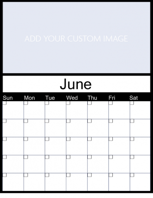 Customize June Monthly Custom Calendar