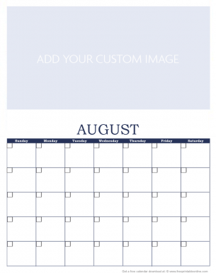 Customize August 2015 Calendar
