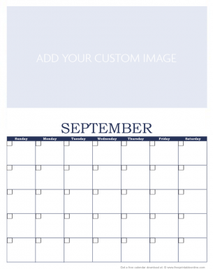 Customize September Monthly Custom Calendar - Free Printable Online