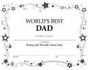 World's Best Dad Certificate - In recognition of being the worlds best dad