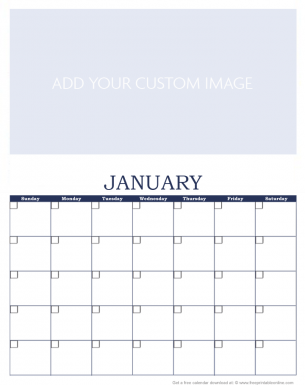 Personalized January Customize This Free Custom Calendar -  Add your Own Design