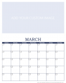 Personalized March, then customize this free custom calendar by adding your own design