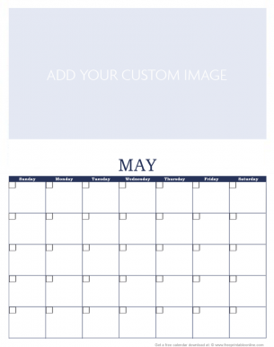 Personalized May 2016 Calendar