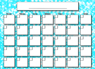 Baby Blue Dotted Blank Calendars