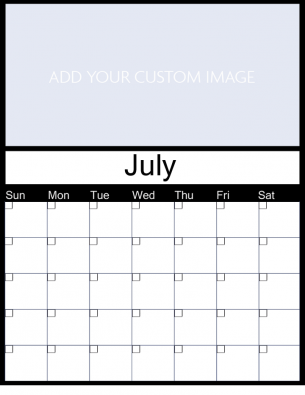 Personalized July 2016 Calendar
