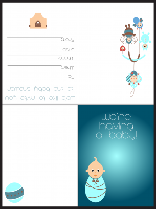 Cute Baby Shower Card - You're invited to our baby shower