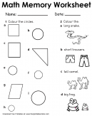 Circles and Tall-Short Math Worksheets