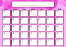 Pink Bubble Blank Calendars - Blank monthly Calendars