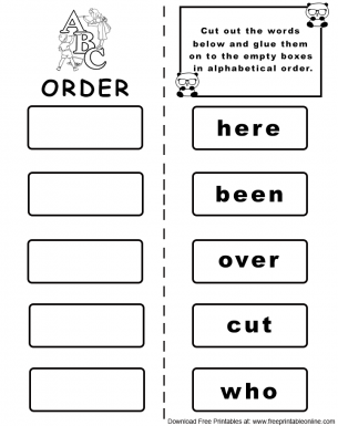 Alphabet Order Worksheet Set 4