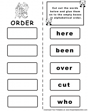 Alphabet Order Worksheet Set 5