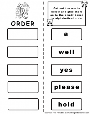 Alphabet Order Worksheet Set 8