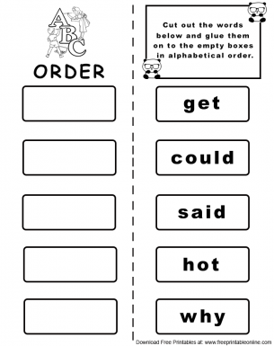 Alphabet Order Worksheet Set 14