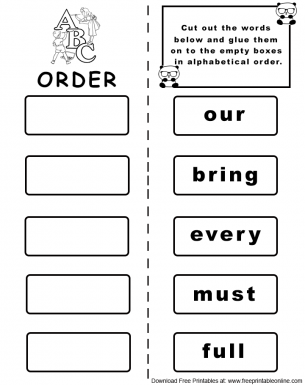 Alphabet Order Worksheet Set 15