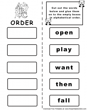 Alphabet Order Worksheet Set 16