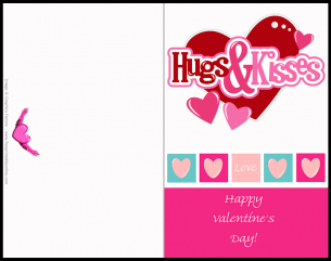 Hugs and Kisses Valentines Day Card