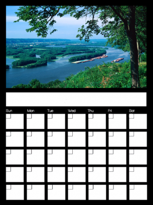 New March Blank Monthly Calendars - Beautiful mountains and country air